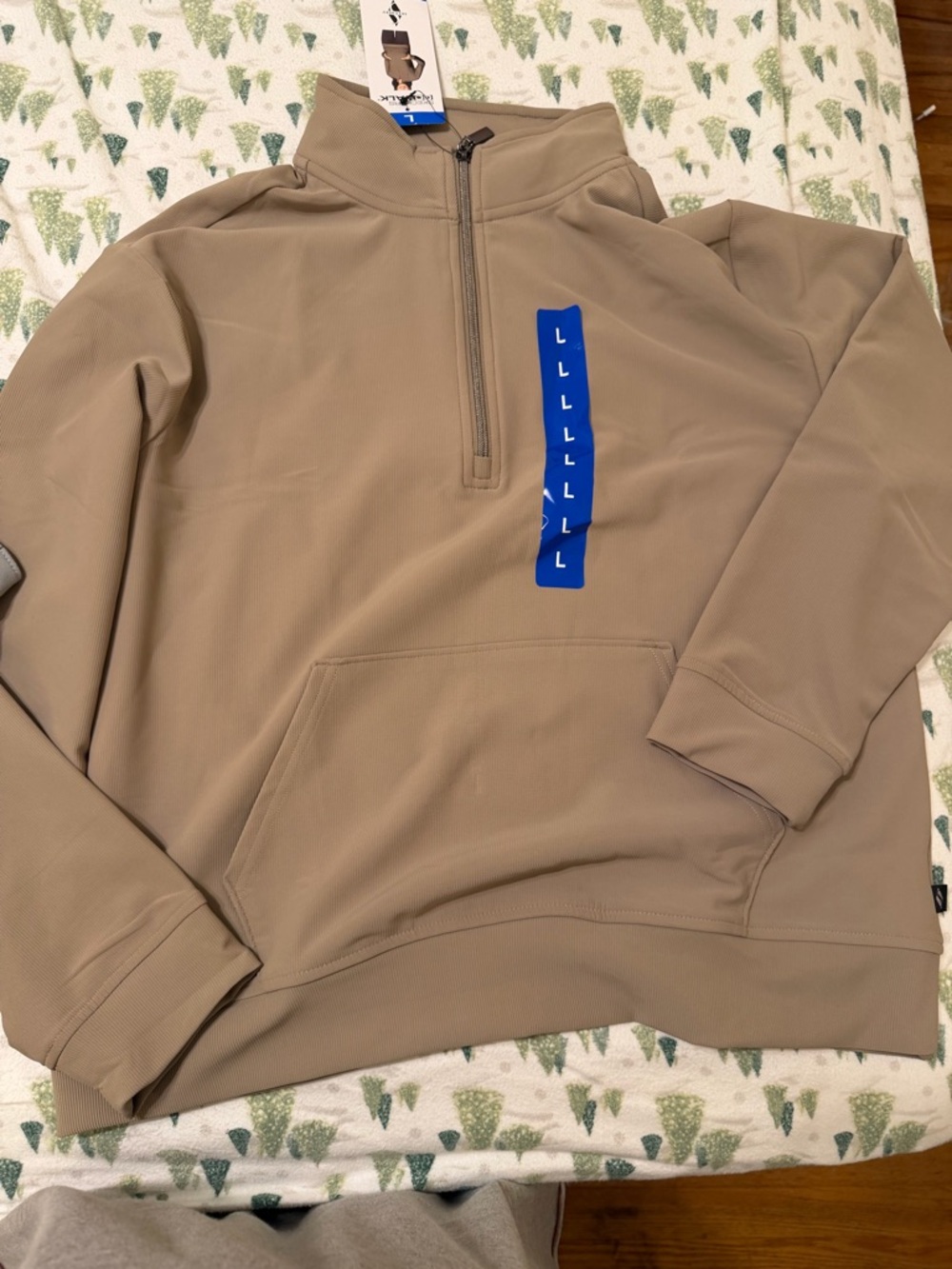 GO WALK Sketchers Half-Zip Pullover Sweatshirt in Taupe